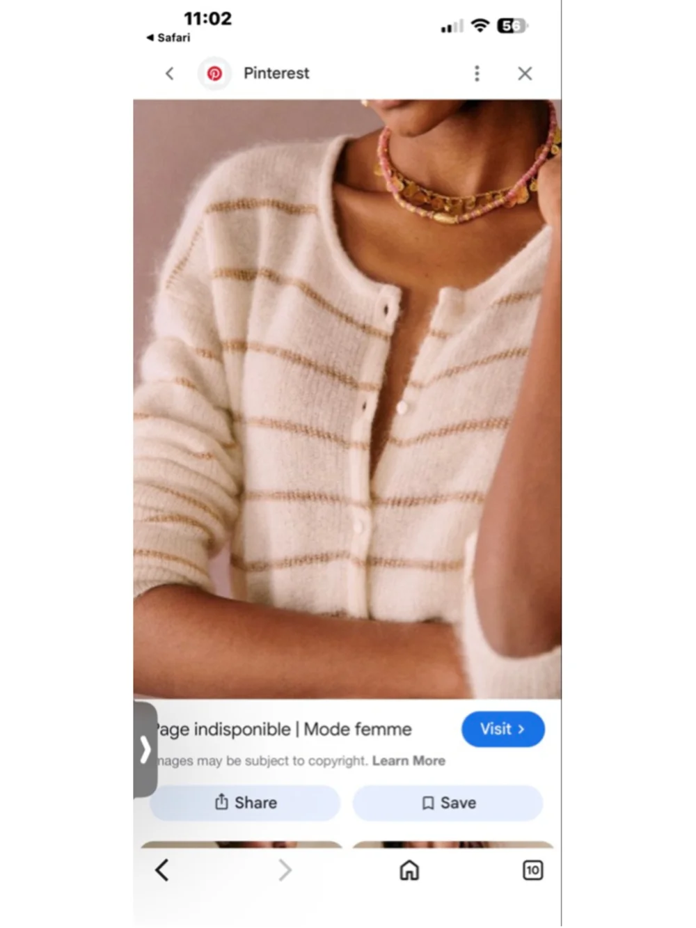 New Sezane Cream Gold Striped Cardigan Sweater S - Picture 4 of 8